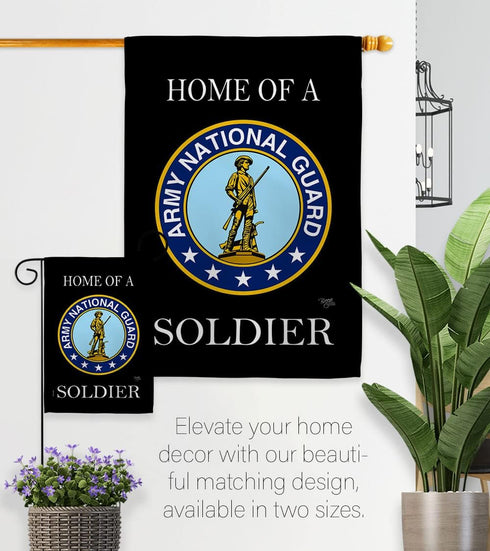 Breeze Decor Home of National Guard Soldier Flag Armed Forces ANG United State American Military Veteran Retire Official House Decoration Banner S...