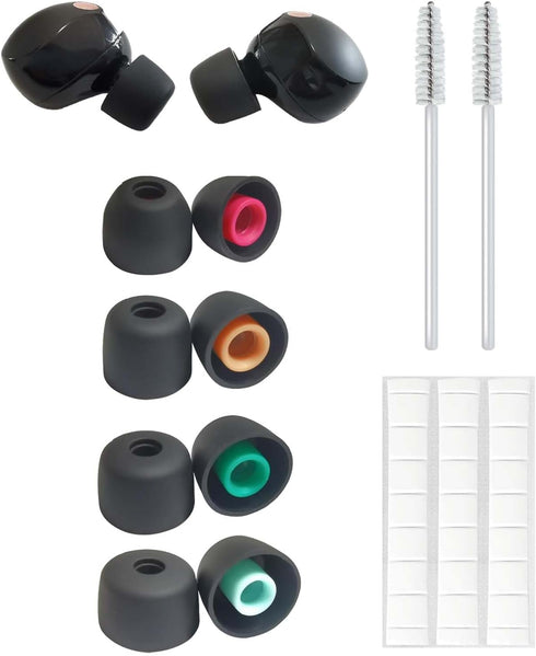 Silicone Replacement Ear Tips Compatible with Sony WF-1000XM5 Wireless Earbuds,Clean Kit with 2 Soft Brush and 1 Cleaning Putty, Anti-Slip Eartips...