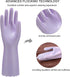 Bamllum Rubber Dishwashing Gloves - Household Cleaning Gloves for Washing Dishes with Cotton Lining, Reusable Kitchen Gloves - 2 Pairs, Long-lasti...