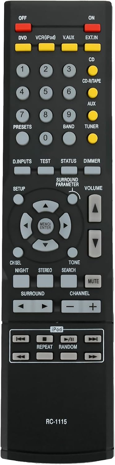 RC-1115 Replace Remote Control RC1115 fit for Denon AVR-390 AVR390 AV Surround Receiver Home Theater AV Receiver sub for RC-1120 AVR-1610 AVR-3803...