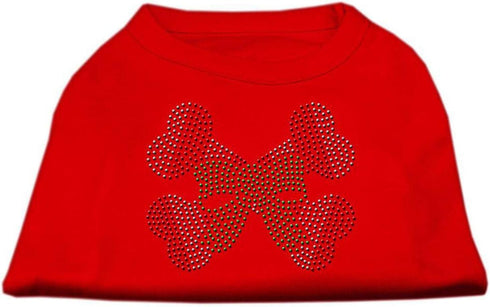 Mirage Pet Products 10-Inch Candy Cane Crossbones Rhinestone Print Shirt for Pets, Small, Baby Blue...