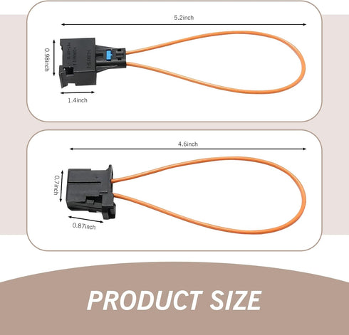 2 PCS Automotive Fiber Optic Short Circuit Test Ring, Female and Male Fiber Optic Bypass Loop Adapter Connectors, Audio Test Diagnostic Equipment ...