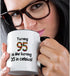 3dRose 95 Is Like Turning 35 In Celsius-Humorous 95th Birthday Gift Two Tone Mug, 11 oz, Black...