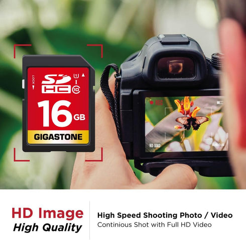 Gigastone 16GB SDHC Memory Card, 2 Pack Premium Series, Transfer Speed Up to 80MB/s for Photos, Videos, Music, Files, Camcorder, Camera, PC, Class...