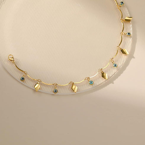 Gold Evil Eye Ankle Bracelets for Women,Turquoise Turkish Eye Anklet Bracelet,Boho Anklet,Beach Anklet Chain,Beads Beach Foot Chain Jewelry for Wo...