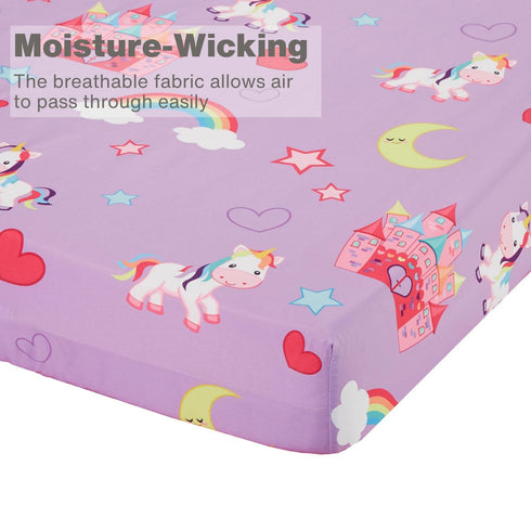 EVERYDAY KIDS 2 Pack Fitted Girls Crib Sheet, 100% Soft Breathable Microfiber, Baby Sheet, Fits Standard Size Crib Mattress 28in x 52in, Nursery S...