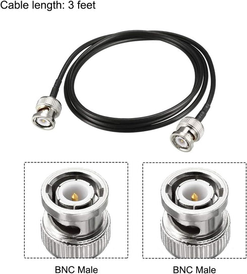 uxcell BNC Male to Male Coaxial Jumper Cable 50 ohm 3 feet RG174...