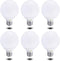 6 Pack Bioluz Dimmable Globe LED G25 40 Watt Replacement (Uses 6 Watts) Warm White (2700K) LED Light Bulb, 450 Lumens UL Listed (Pack of 6)...