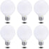 6 Pack Bioluz Dimmable Globe LED G25 40 Watt Replacement (Uses 6 Watts) Warm White (2700K) LED Light Bulb, 450 Lumens UL Listed (Pack of 6)...
