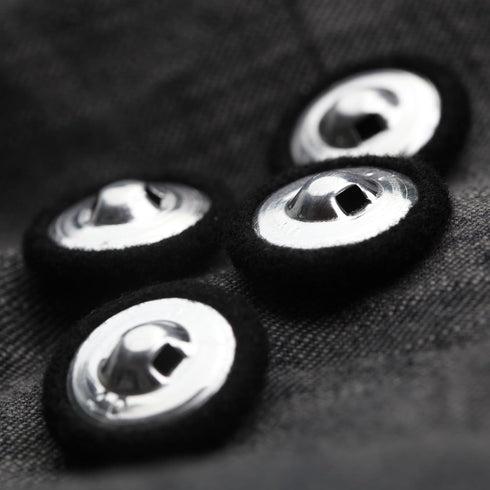 10PCS Fabric Cloth Covered Buttons with Metal Shank Buttons for Suits Gowns Blouses Tuxedo Sweaters Fabric Buttons Black 20mm...