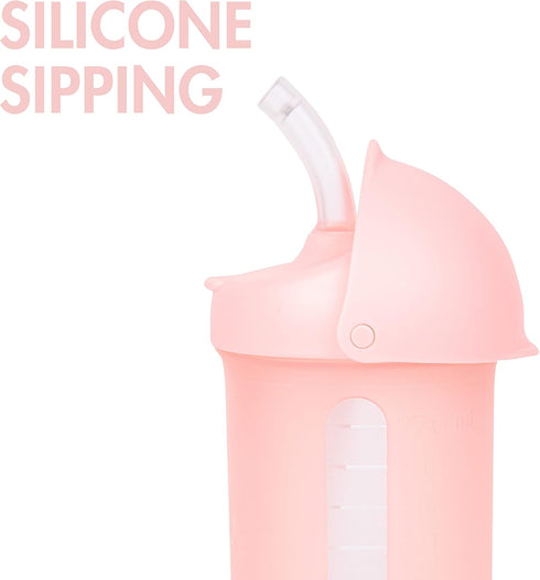 Boon Swig Toddler Silicone Straw Cup, 9 Ounces Pink...