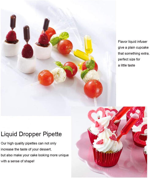 350pcs 4ml Mini Squeeze Transfer Cupcakes Pipettes-Disposable Plastic Droppers for Cupcake,Dessert,Strawberries and Chocolate...