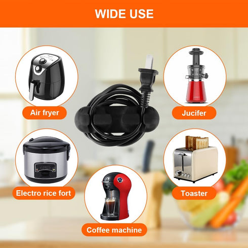 6 PCS Cord Organizer Kitchen Storage Black Soft Silicone Appliance Cord Organizer for Appliances Air Fryer Coffee Maker Blender Toaster...