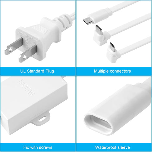 Uogw 20Ft/6m Outdoor Power Adapter Compatible with Wyze Cam Pan v3,Wyze Cam v4,Wyze OG,Wyze Cam Pan v2,Wyze Cam v3 and v3 Pro,WYZE Battery Cam Pro...