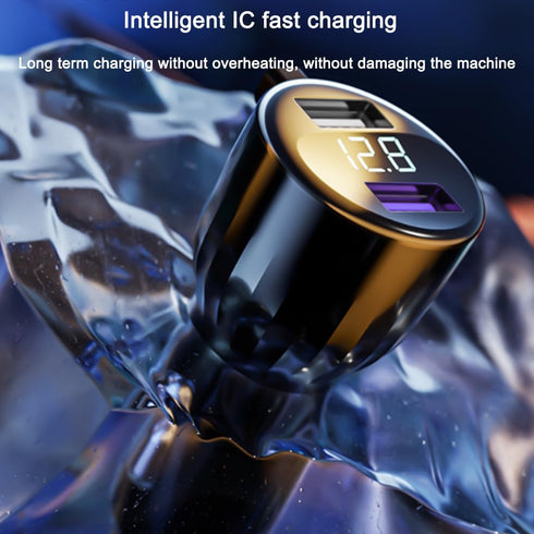 66W Super Fast Car Charger, Mini USB TypeC PD QC4.0 Dual Port Automotive Phone Charger Adapter with 3 Coiled Cable, Compatible with 13 14 15 Pro M...