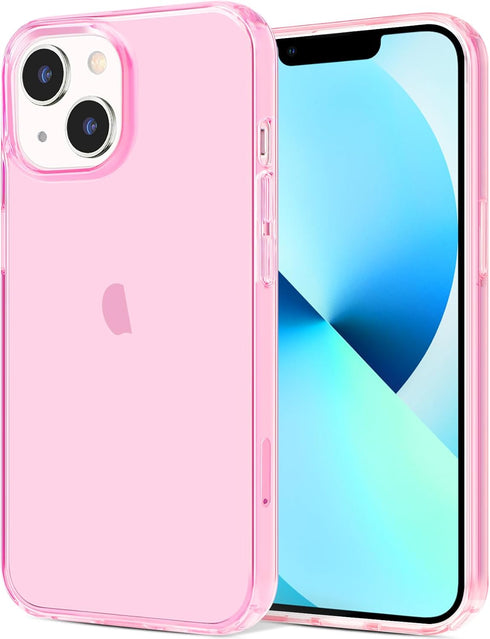 JJGoo Compatible with iPhone 13 Case, Clear Pink Soft Shockproof Protective Slim Thin Phone Bumper Cover for iPhone 13-6.1 inch 2021...