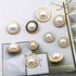10pcs Round Pearl Buttons with Shank for Sewing Gold Button Crafts for Clothes Shirts Suits Coats Sweaters Wedding Dress Clothing Decorations (Squ...
