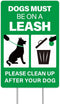 WaaHome No Dog Poop Sign for Yard Lawn with Stakes 8"X12" Clean Up After Your Dog Sign Dogs Must Be On A Leash Sign No Pee No Pooping Dog Sign, Do...