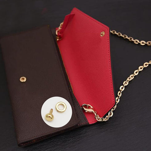 2Pcs Brass Ball Studs Rivets O/D Ring for Leather Crossbody Purse Craft,Small...