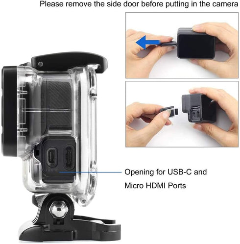 SOONSUN Skeleton Housing Case for GoPro Hero 7/6/5 Black, Hero (2018), Side Open Protective Case with Bracket Accessories – Ideal for Vlogging, Li...