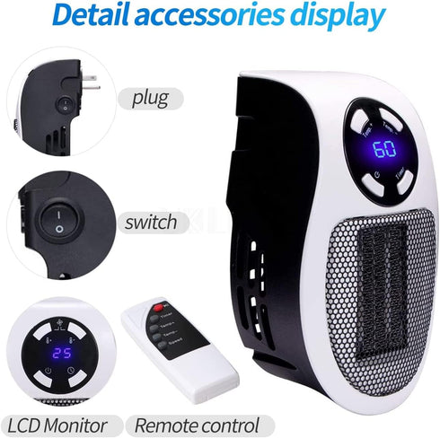 2024 Bliss Heat Plug In Heater Electric Space Toasty Heater for Bathroom and Small Rooms Low Energy Consumption Blissheat Cozy Heater Portable Com...