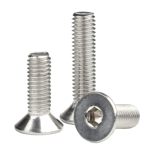 M10-1.5 x 55mm Flat Head Socket Cap Screws Bolts, Stainless Steel 18-8 (304), Bright Finish, Allen Socket Drive,Machine Screws Inner Hex Screw Fas...