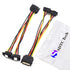 SDTC Tech 15 Pin SATA Power Splitter Adapter Cable Male to Dual Female 90-Degree Angle with Locking Latch Power Extension Cable (Copper/20cm Lengt...