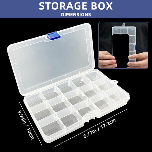 DUOFIRE Plastic Organizer Container Storage Box Adjustable Divider Removable Grid Compartment for Jewelry Beads Earring Container Tool Fishing Hoo...