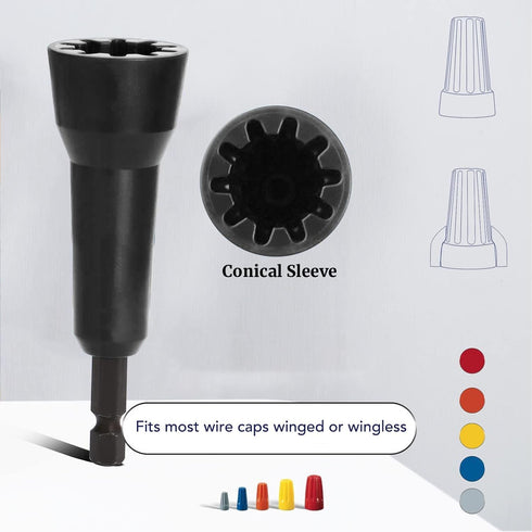 Wire Twisting Tool, Wire Nut Driver, 1/4 Chuck Wire Twisting Spinner Wire Tool for Drill and Wire Connector Driver (Black)...