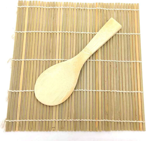 JapanBargain 3664, Sushi Making Kit Bamboo Roller Rolling Mat and Rice Paddle Scoop Set...