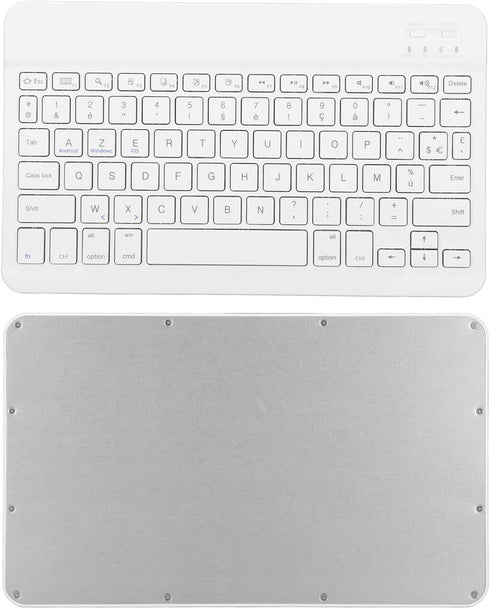 Sanpyl Keyboard, 10in Ultra Thin Bluetooth French AZERT Keyboard Scissor Slim Waterproof Multifunctional Keyboard for Tablet Phone Computer(White)...
