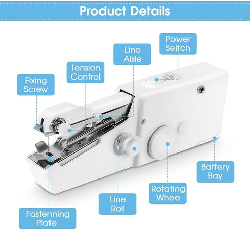 Estink Handheld Sewing Machine Mini Portable Quick Repairing Cordless Sewing Machine for DIY Multifunctional Single Stitch Sewing Machine......