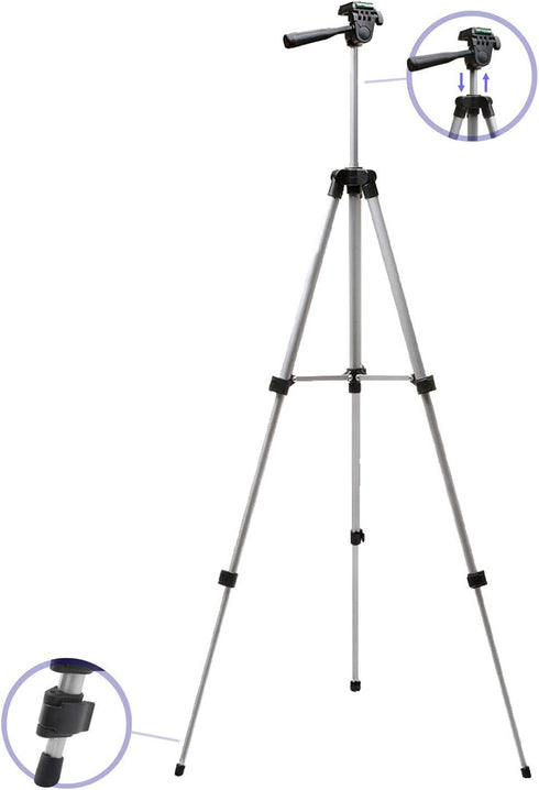 50 Inch Aluminum Camera Tripod for Canon, Nikon, Sony, Samsung, Olympus, Panasonic & Pentax + eCost Microfiber...