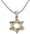 Stainless Steel Jewish Star of David Pendant Necklace Silver Gold Tone...
