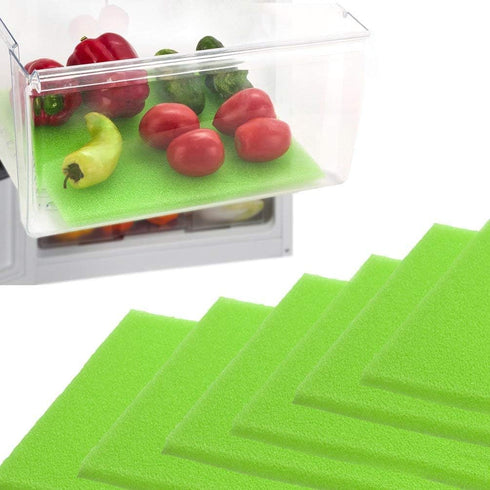Dualplex Refrigerator Liners Washable | 6 Fridge Drawer Liners Mats | 13"x10.5" Shelf Liner Reusable | Sponge Keeps Produce Fresh Longer | Fruit &...