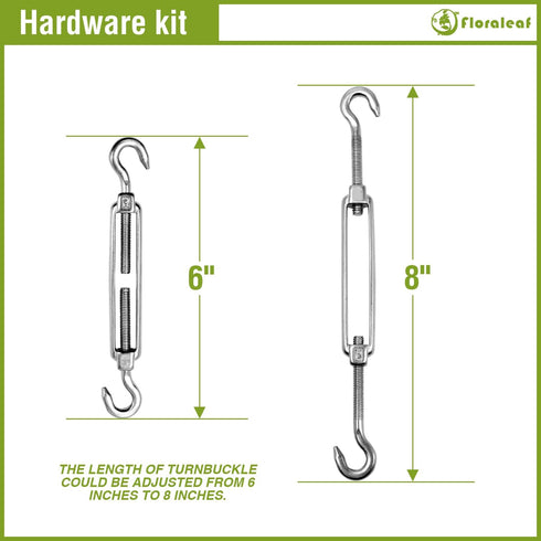 Sun Shade Sail Hardware Kit 6 Inches for Rectangle Sun Shade Sails Canopy Stainless Steel Hardware Heavy Duty Accessories...