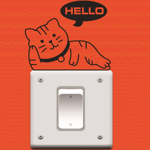 Removable Switch Sticker, 4 Pcs Cute Black Sleeping Cats Cartoon Wall Sticker, Light Switch Decor Decals, Family DIY Decor Art Car Stickers Home D...