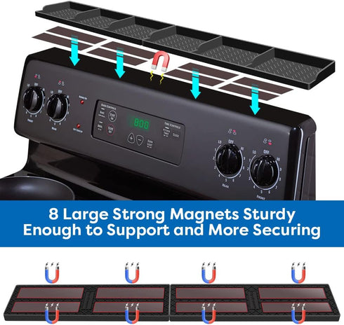 Hydream Stove Top for Silicone Shelf,30 Inch Magnetic Shelf Over the Stove Spice Rack,Kitchen Shelf for Above Stovetop Organizer Magnet Flat Back ...