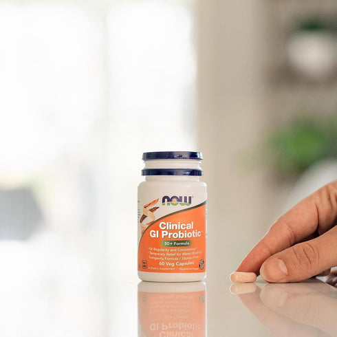 NOW Supplements, Clinical GI Probiotic™, 50+ Formula, Strain Verified, 60 Veg Capsules...