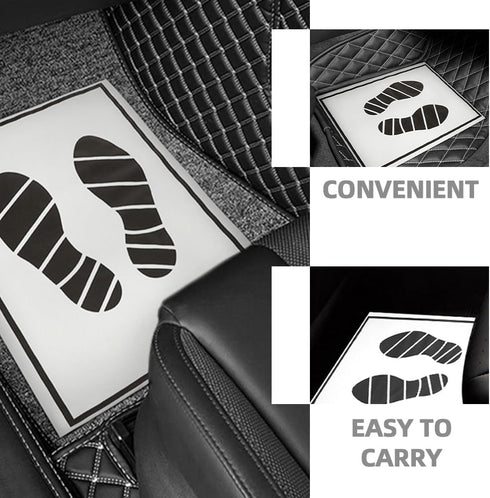 20 Pcs Car Foot Mat Disposable Paper Floor Mats Waterproof Car Floot Mat Black White Auto Foot Pads Universal Car Floor Protector Cover 15 x 20 in...