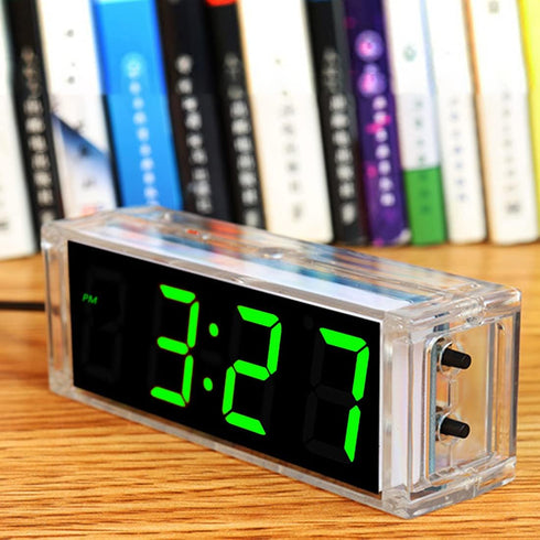 Gikfun 4-Digit LED Electronic Alarm Clock DIY Kits with Acrylic Shell Soldering Practice Learning Project EK1985-US......
