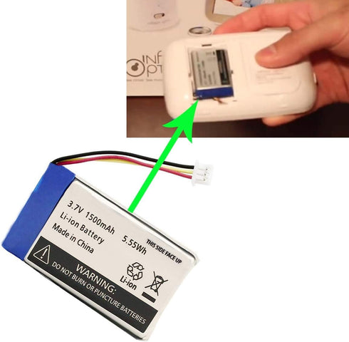 AOLIKES 1500mAh 3.7v Batteries Pack Replacement for Infant Optics DXR-8 Video Baby Monitor (2 Pack)...