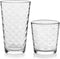 Libbey Awa Tumbler and Rock Glasses Drinking Set, Elegant Polka Dot Drinking Glasses Set of 16, All Purpose Glass Cups Set for Events and Everyday...