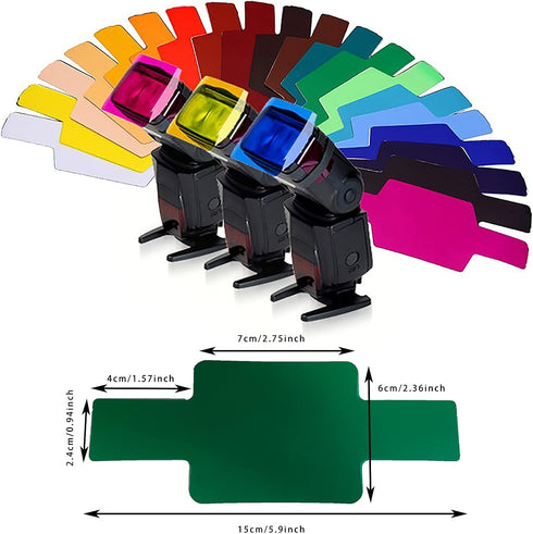Universal Flash Gels Lighting Filter WS-1 20 pcs Combination Kits for Camera Flash Light...
