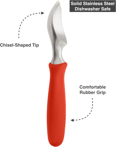 BALCI Ice Cream Scoop - Heavy Duty Stainless Steel Icecream Scooper With Non-Slip Rubber Grip - Professional Metal Ice-Cream Spade - Dishwasher Sa...