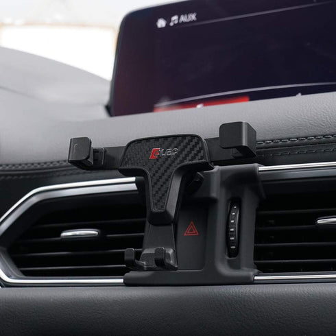 BEERTE Phone Holder fit for Mazda CX-5 2017-2025 Adjustable Air Vent Car Dashboard Cell Phone Mount Carbon Fiber Pattern Gravity Phone Mount fit f...