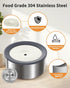 No Spill Water Bowl for Dogs, 2L Large Stainless Steel Slow Drinking Water Dish Dispenser, Fits into Elevated Pet Feeder, Spilling Drip & Splash P...