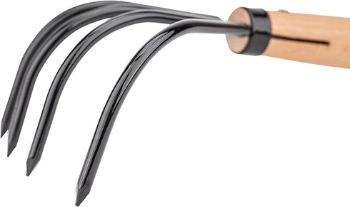 Nisaku by Sun Joe NJP555 Kumade Gohondume 5 Tine Claw Rake and Cultivator 4.75-Inch Width, Japanese Carbon Stainless Steel Prongs...