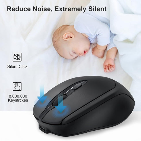 Rechargeable Wireless Mouse, Bluetooth Mouse for Laptop/iPad/MacBook Pro/Air,Silent Mouse for PC/Surface Pro/Lenovo/Samsung Table, Portable Slim C...