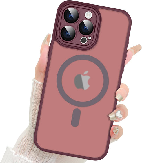 Fiyart Designed for iPhone 15 Pro Max Case Matte Design Compatible with MagSafe Wireless Charging,Cute Anti-Scratch Translucent Phone Cover for Wo...